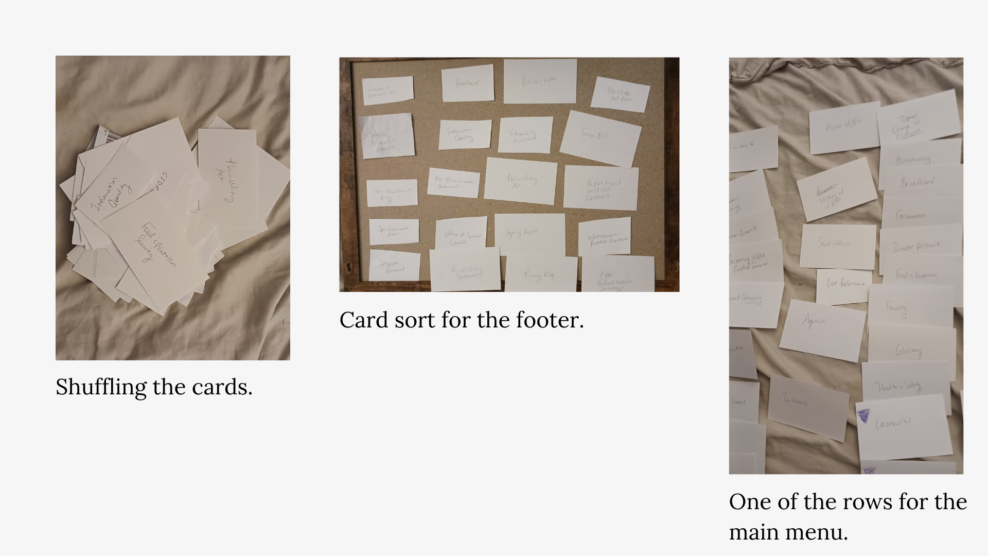 Shuffling the cards.